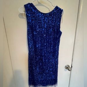 Mango blue sequin dress